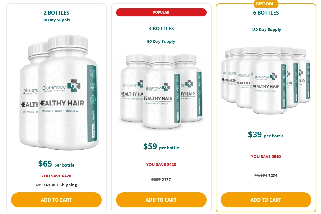 BioGrow supplement pricing bundles
